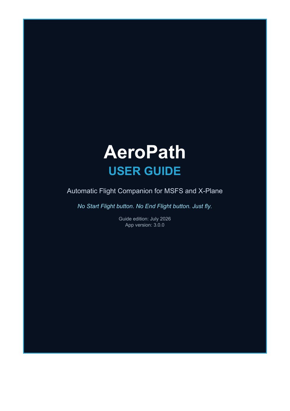 Cover of the AeroPath User Guide for app version 3.0.0
